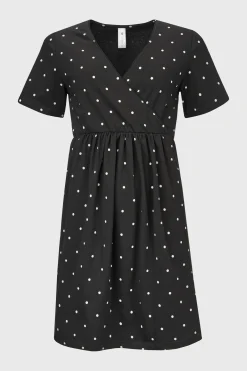 Bawełniana ciążowa koszulka nocna Dots krótka