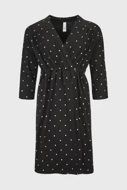 Bawełniany szlafrok ciążowy Dots krótki