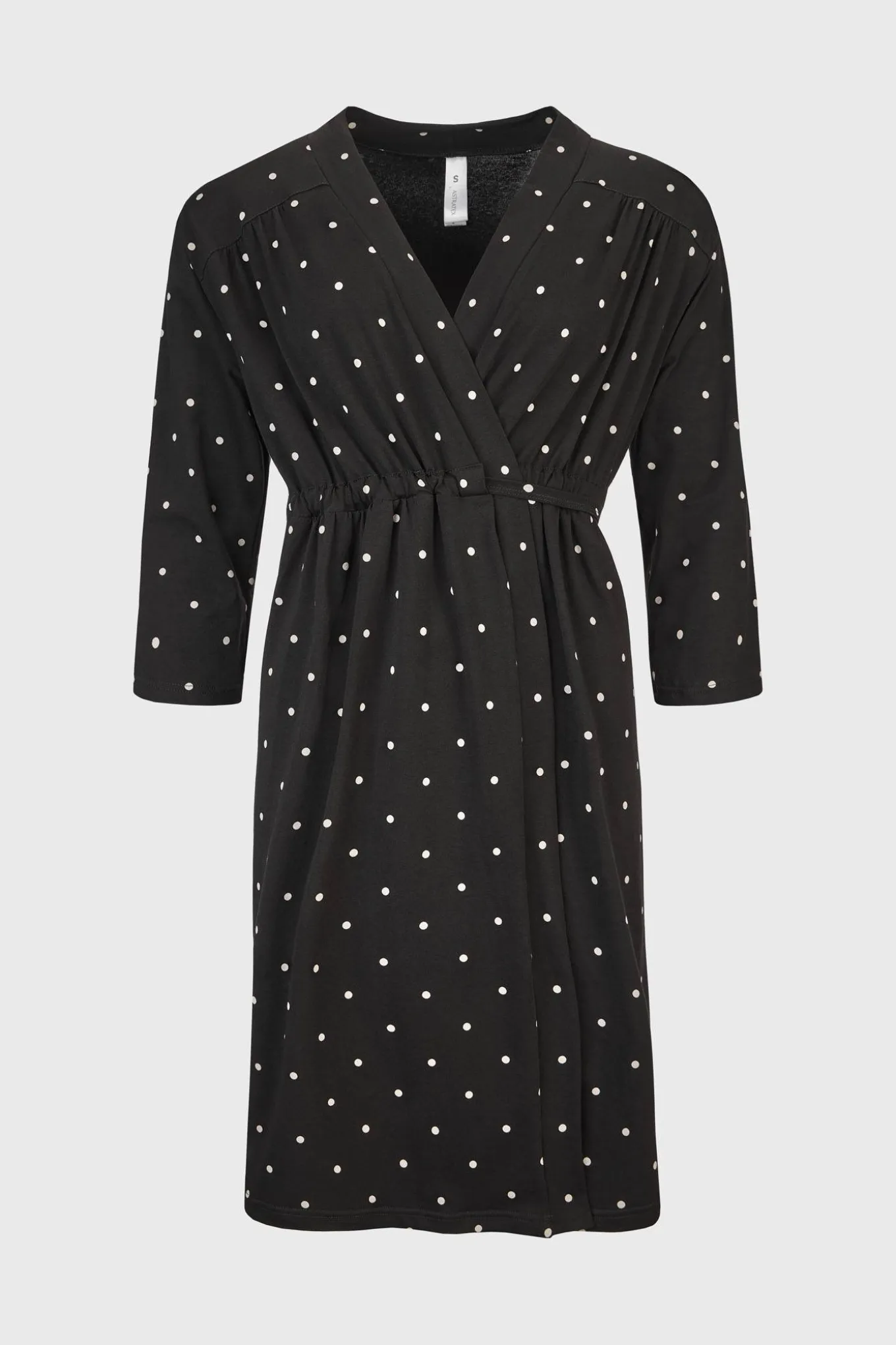 Bawełniany szlafrok ciążowy Dots krótki