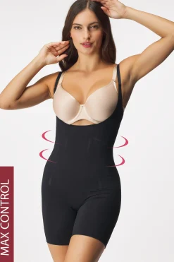 Body wyszczuplające Phoebe z otwartym krokiem