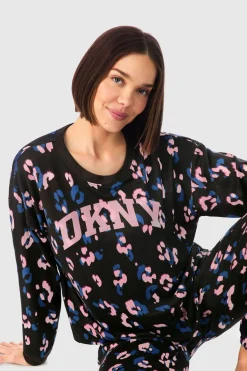 Ciepła piżama DKNY Falling from Fall długa