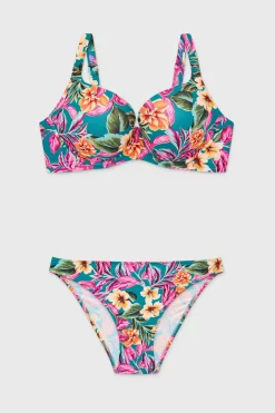 Dwuczęściowy strój kąpielowy Velvet Hibiscus Push-Up