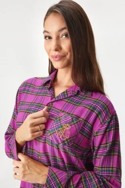 Koszula nocna Ralph Lauren Pink Plaid krótka