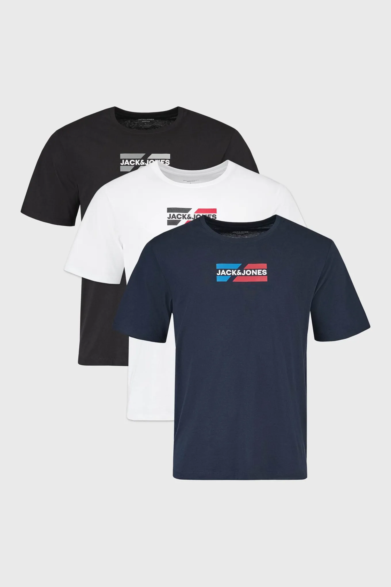 3PACK Bawełniany męski T-shirt Jack and Jones JJECORP