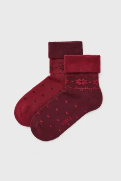 2PACK Ciepłe damskie skarpetki Frotana krótkie