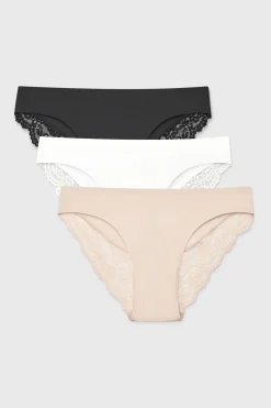 3PACK Majtki bikini Simple Lace