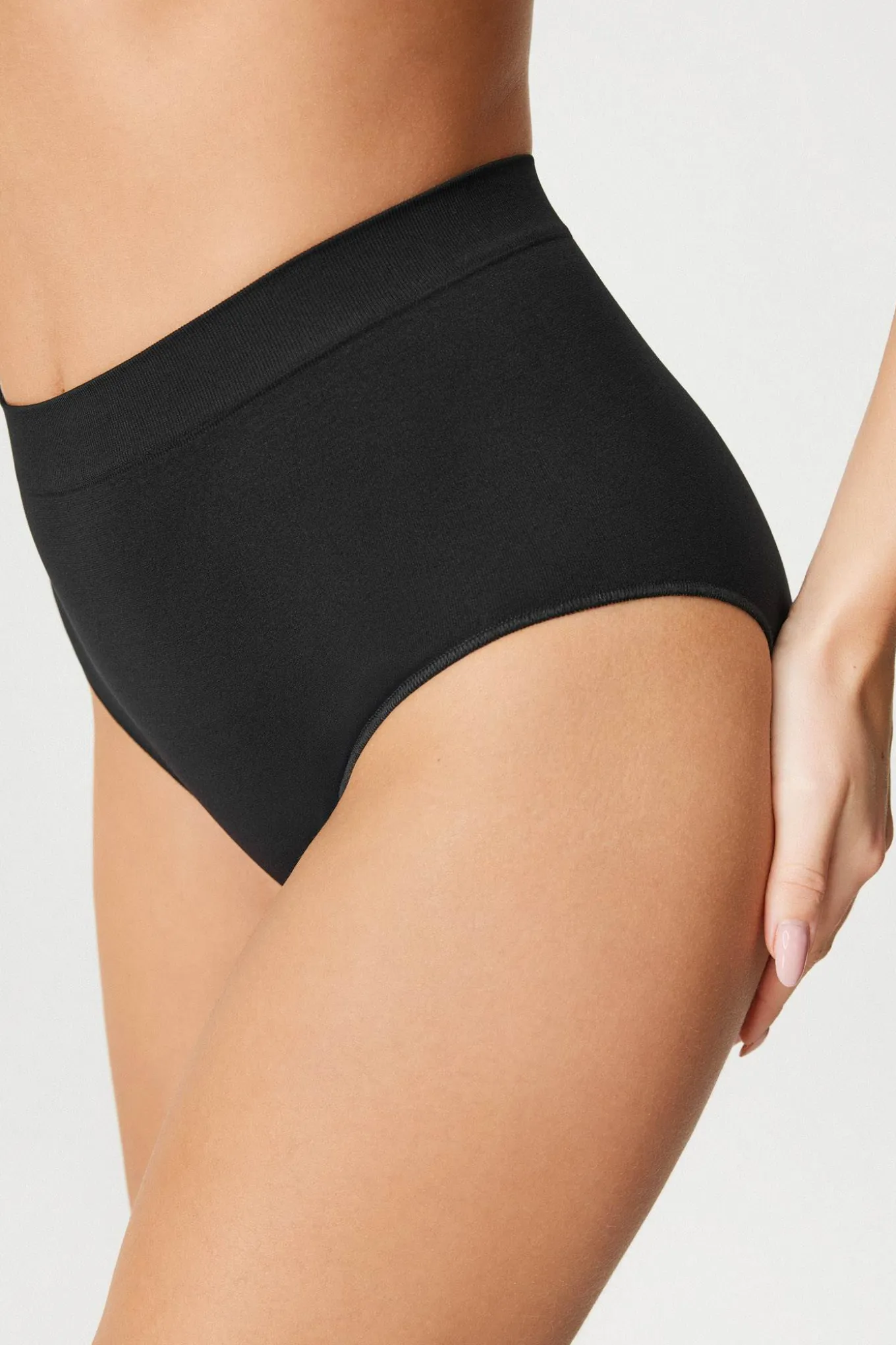 3PACK Majtki klasyczne Flexi z podwyższonym stanem bezszwowe