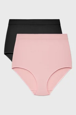 2PACK Majtki klasyczne Flexi z wysokim stanem bezszwowe