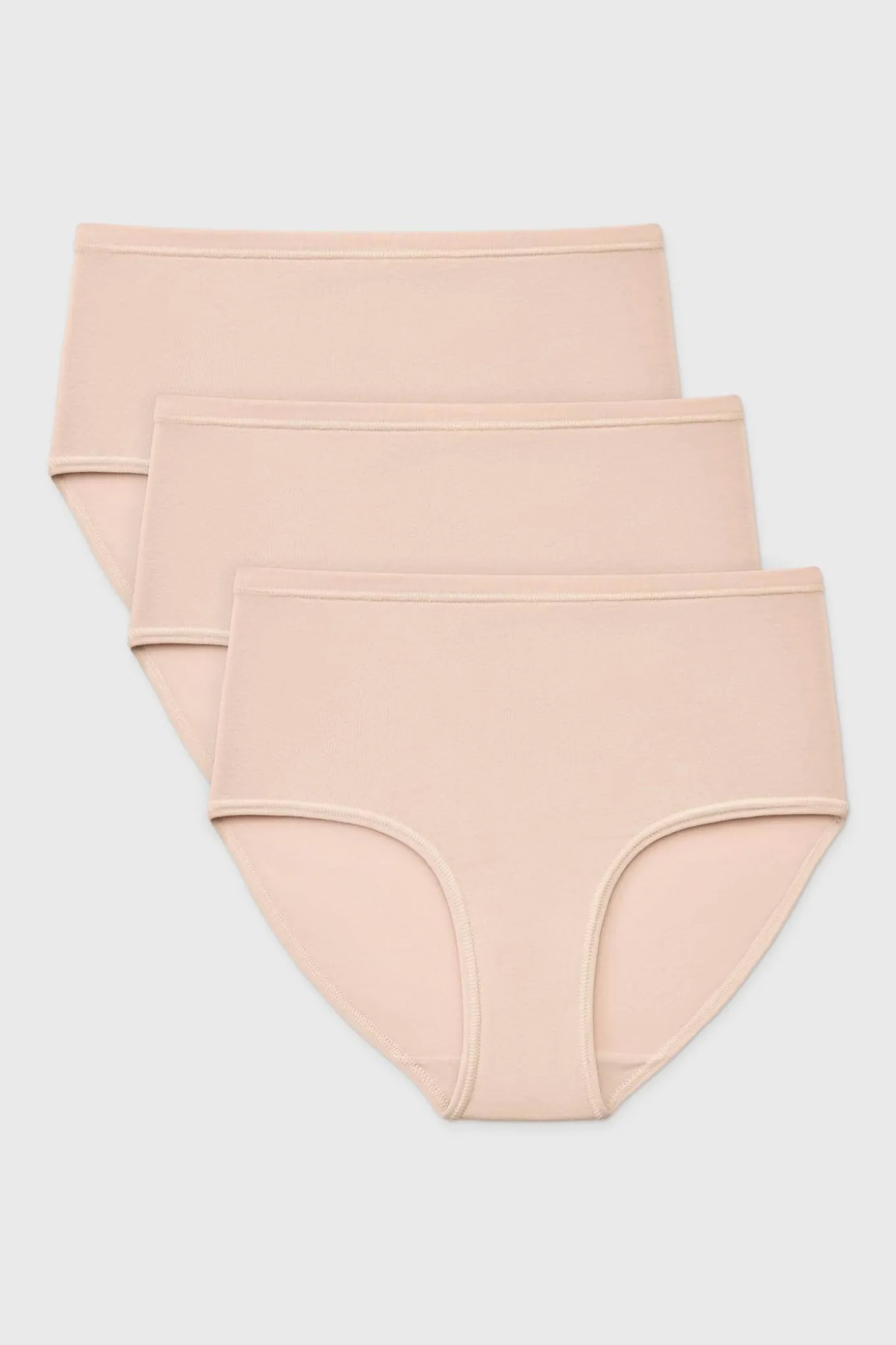 3PACK Majtki klasyczne Pure z podwyższonym stanem bawełniane