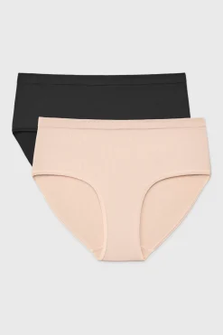 2PACK Majtki klasyczne RIB z podwyższonym stanem