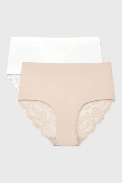 2PACK Majtki klasyczne Simple Lace z podwyższonym stanem