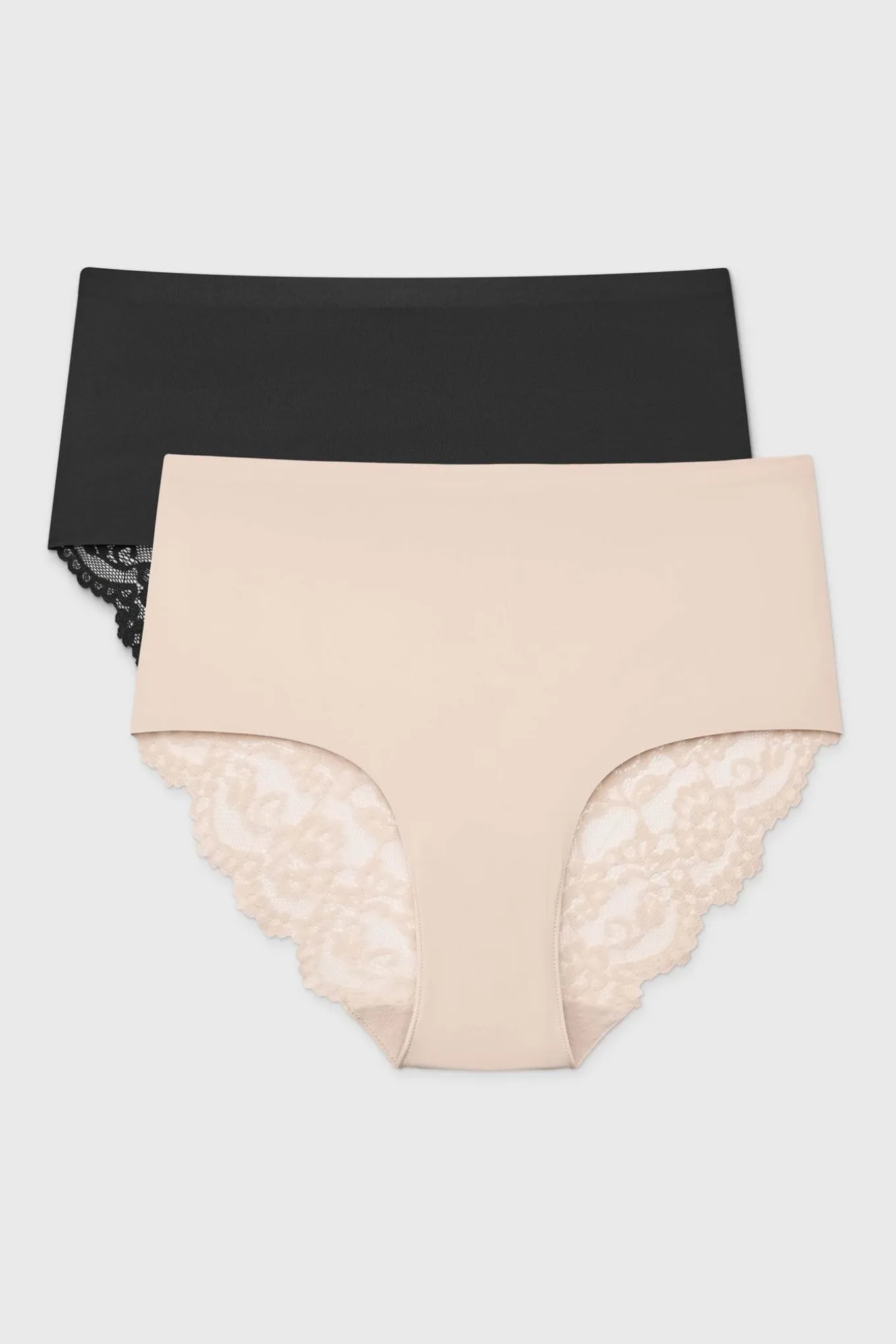 2PACK Majtki klasyczne Simple Lace z podwyższonym stanem