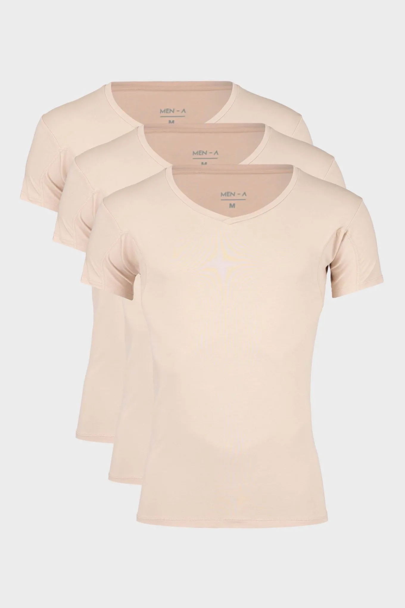 3PACK Niewidoczny T-shirt pod koszulę MEN-A z panelami przeciwpotnymi