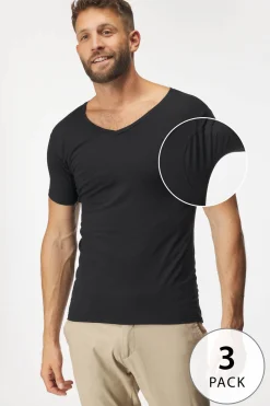 3PACK Niewidoczny T-shirt pod koszulę MEN-A z panelami przeciwpotnymi