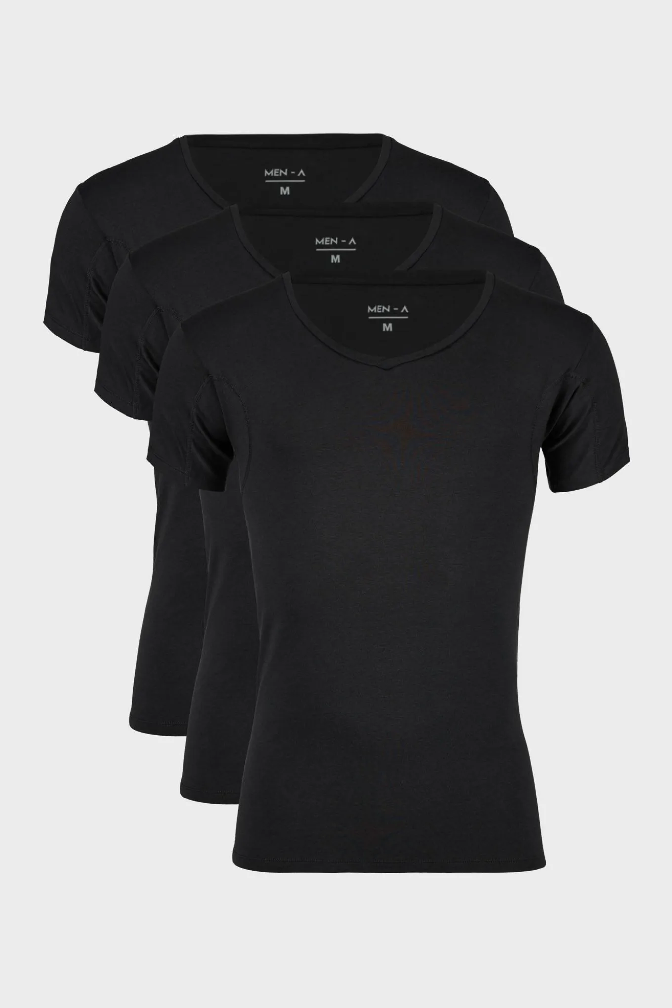 3PACK Niewidoczny T-shirt pod koszulę MEN-A z panelami przeciwpotnymi