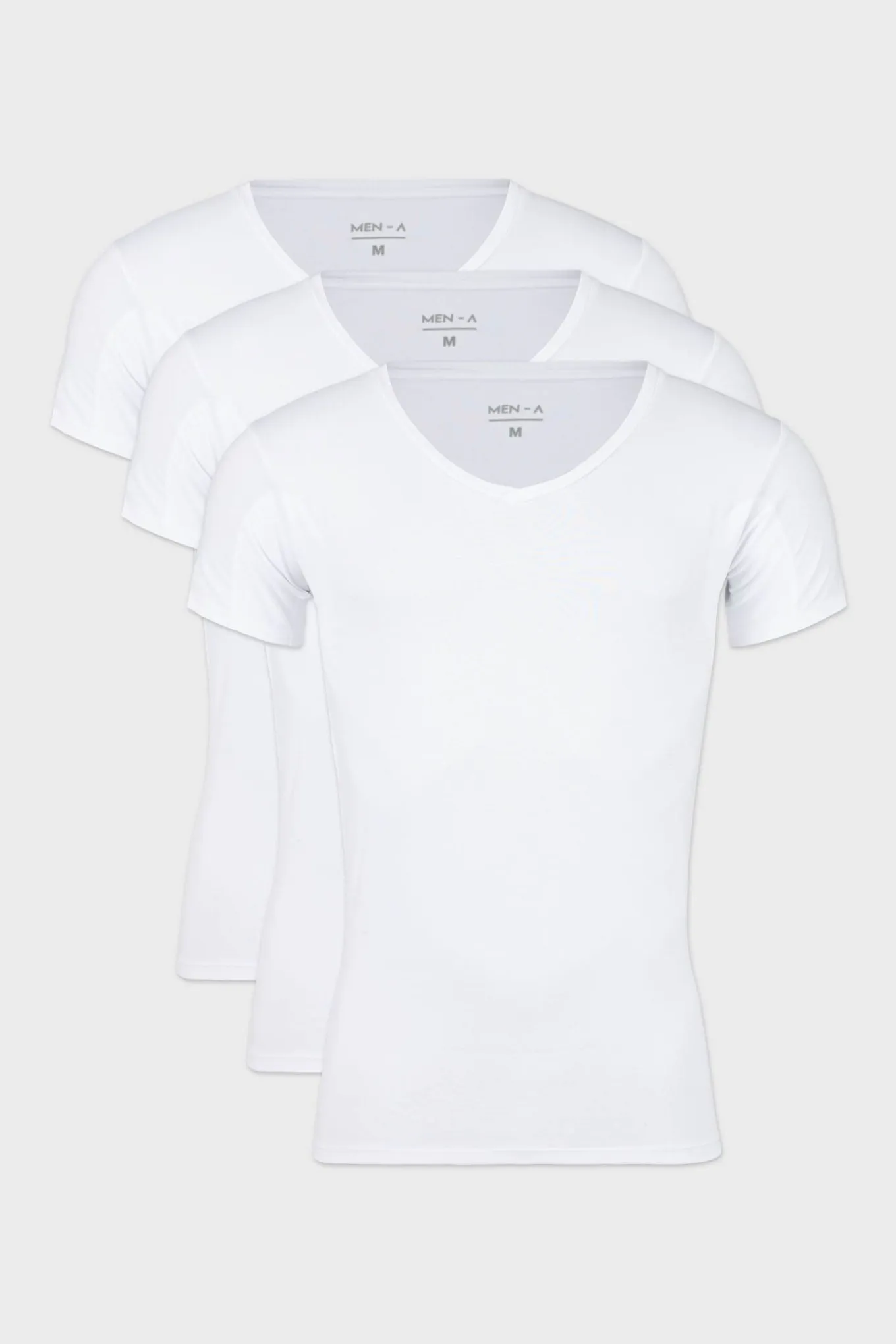 3PACK Niewidoczny T-shirt pod koszulę MEN-A z panelami przeciwpotnymi