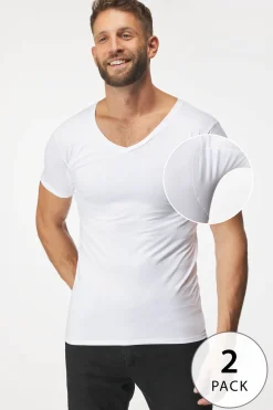 2PACK Niewidoczny T-shirt pod koszulę MEN-A z panelami przeciwpotnymi