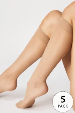 5PACK Nylonowe podkolanówki 20 DEN