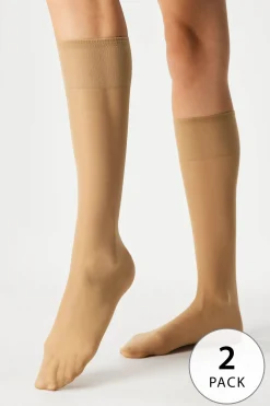 2PACK Nylonowe podkolanówki Marea 15 DEN