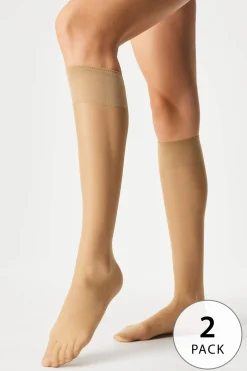 2PACK Nylonowe podkolanówki Marea 40 DEN