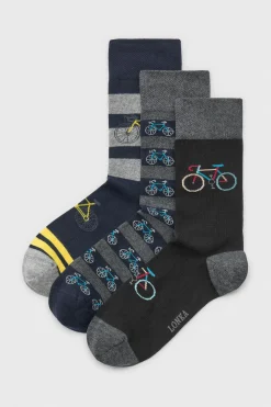 3PACK Skarpetki męskie Debox Bike wysokie