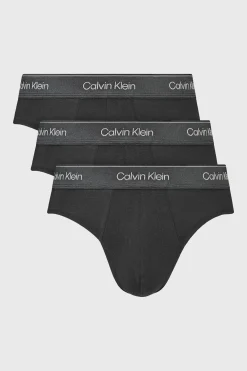 3PACK Slipy bawełniane Calvin Klein Icon Cotton Stretch Metalic