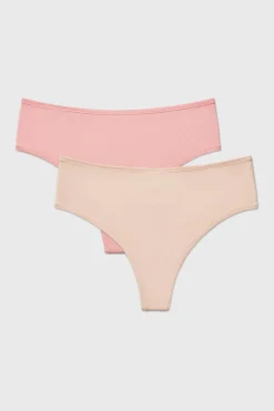 2PACK Tanga Bamboo Mina z wysokim stanem
