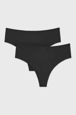 2PACK Tanga Bamboo Mina z wysokim stanem