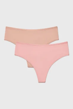 2PACK Tanga Bamboo Mina z wysokim stanem