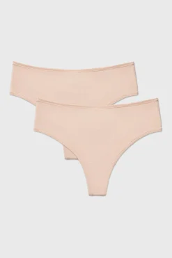 2PACK Tanga Bamboo Mina z wysokim stanem