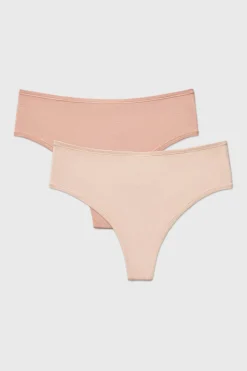 2PACK Tanga Bamboo Mina z wysokim stanem