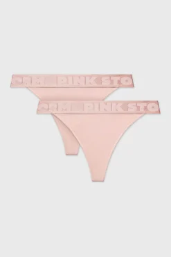 2PACK Tanga PINK STORM Soft Studio z podwyższonym stanem