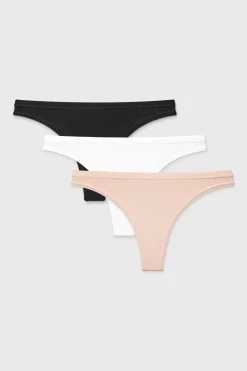 3PACK Tanga Pure bawełniane