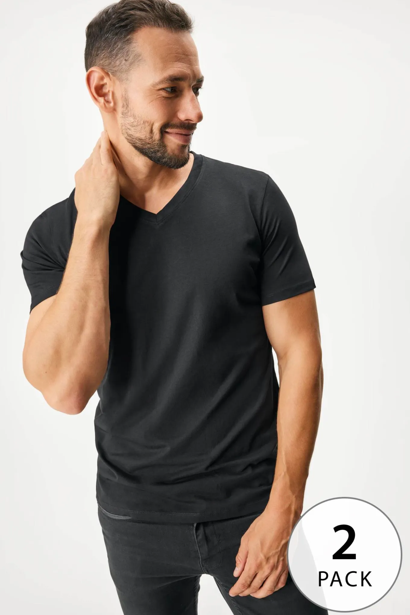 2 PACK T-shirt bawełniany JACK AND JONES JacBasic Crew II