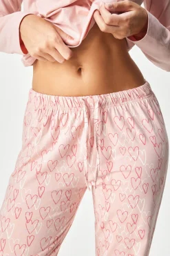 Piżama bawełniana Hearts I długa