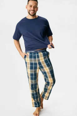Piżama bawełniana JACK AND JONES JACLuca długa