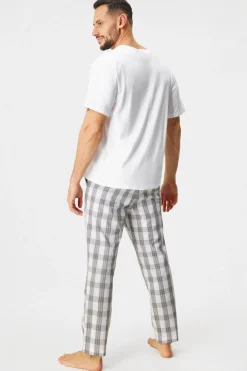 Piżama bawełniana JACK AND JONES JACLuca długa