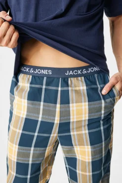 Piżama bawełniana JACK AND JONES JACLuca długa