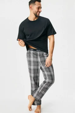 Piżama bawełniana JACK AND JONES JACLuca długa