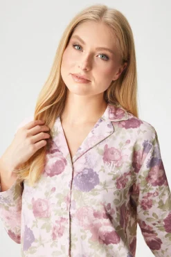 Piżama Ralph Lauren Sateen Notch Collar długa