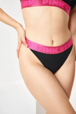 Tanga PINK STORM Soft Studio z podwyższonym stanem