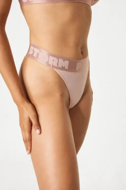Tanga PINK STORM Soft Studio z podwyższonym stanem